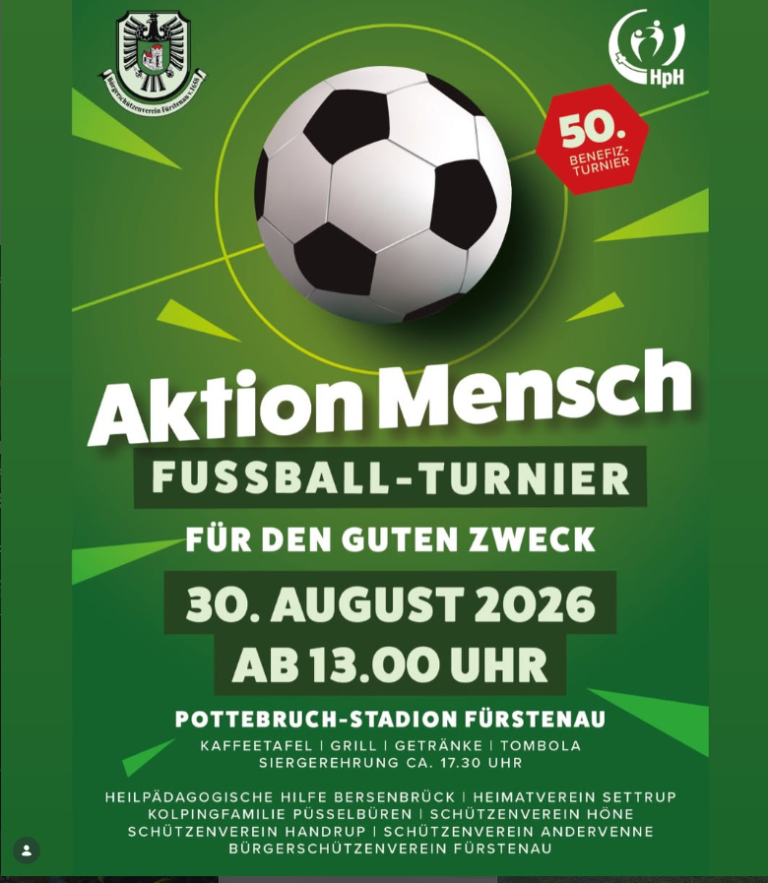 50. AKTION-MENSCH-BENEFIZTURNIER – GEMEINSAM FÜR DEN GUTEN ZWECK! 